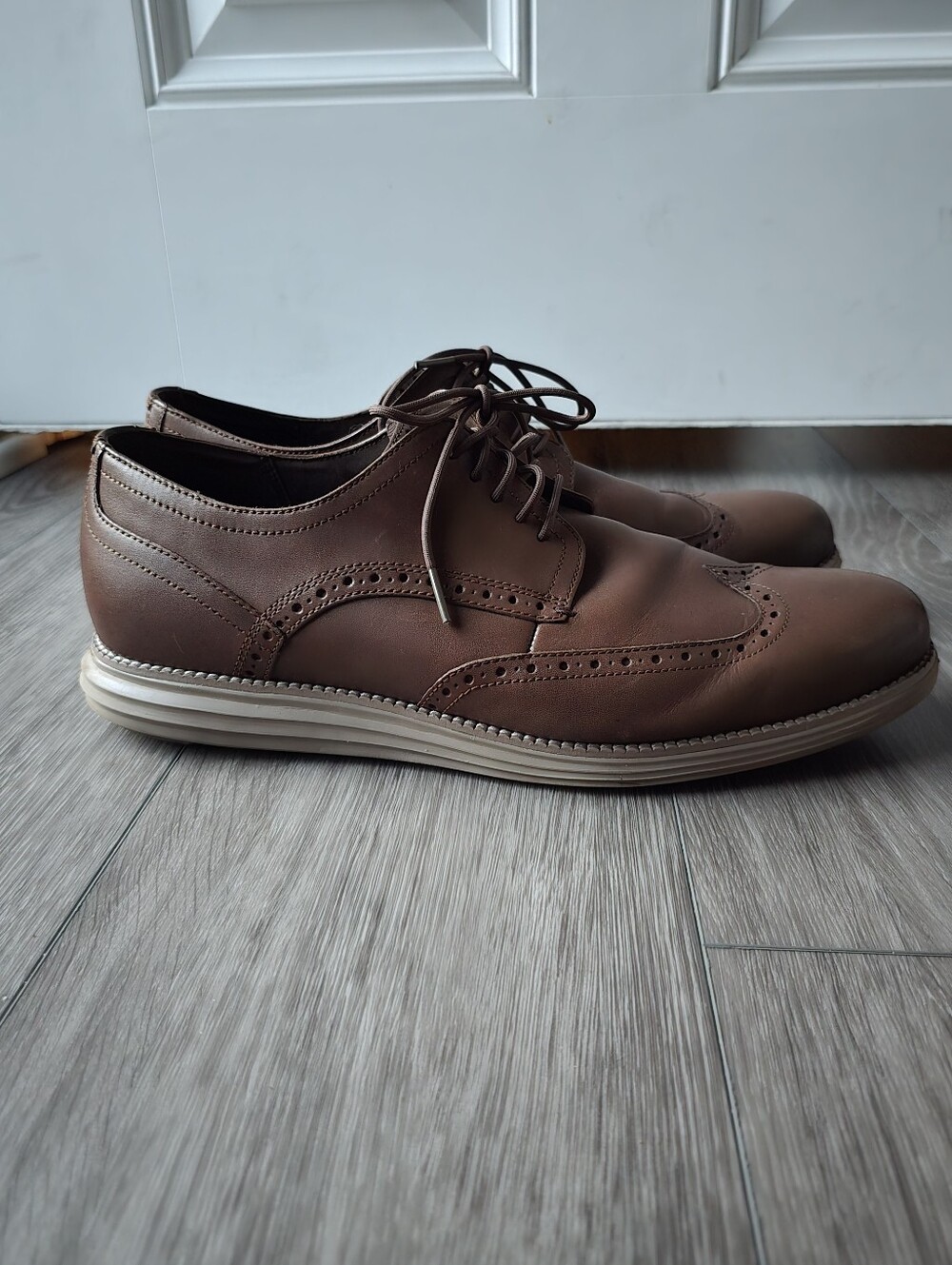 Cole Haan OriginalGrand Wingtip Oxford Brown Leather Brogue Dress Shoe Mens 13
